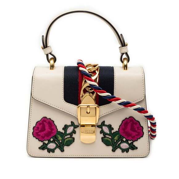 Gucci Handbags - GUCCI Authentic White Leather Sylvie Shoulder Bag